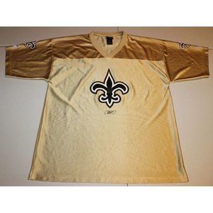 NFL Football Vintage New Orleans Saints Jersey Large Reebok Gold